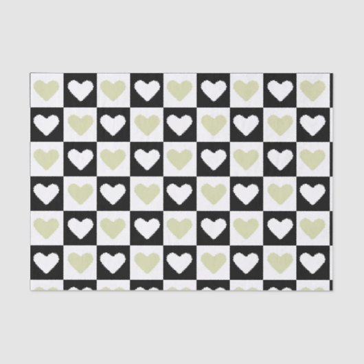 マジプードルハートアブストラクションオリーブグリーンミニ 薄葉紙 (正面)