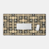 マジプードルパッチワークキルト2セピア デスクマット (キーボード&マウス)