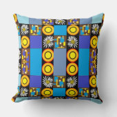 マジプードルパッチワークキルト3青 クッション (正面)