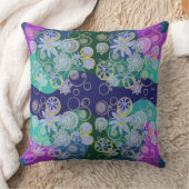 マジプードルフローラ数々のバブルブルーグリーンパープル クッション (ブランケット)