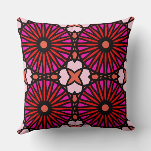 マジプードル万華鏡のように千変万化するパターンホイールPブラックレッドピンク1 クッション (裏面)