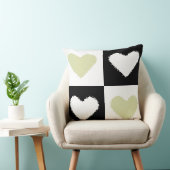 マジプードレスハートアブストラクションパステルオリーブグリーン クッション (椅子)