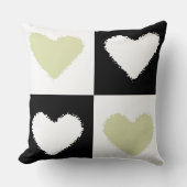 マジプードレスハートアブストラクションパステルオリーブグリーン クッション (正面)