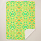 マジポドレスヌロアートグリーンイエローオレンジ シェルパブランケット (正面)