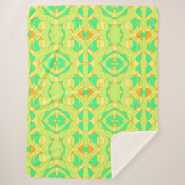 マジポドレスヌロアートグリーンイエローオレンジ シェルパブランケット