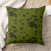 マジポドレスフィッシュバラオリーブブラック クッション (ブランケット)