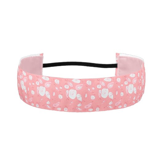 マジポドレスフィッシュバラ赤面ピンクホワイト アスレチックヘッドバンド (正面)