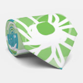 マジポドレスラブフラワーズ – ティール(緑がかった色)グリーンホワイト ネクタイ (ロール)
