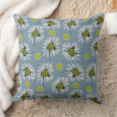 マジポードルはっきりしたデイジー – ダスティブルーグレーアボカド クッション (ブランケット)