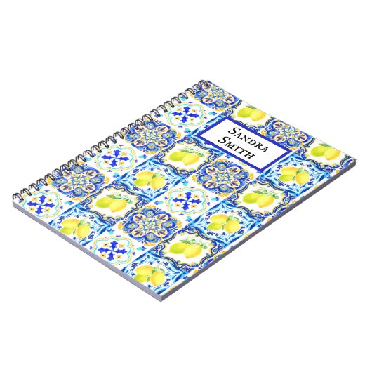 マジョリカアズレジョ地中海のレモンタイル ノートブック (左側)