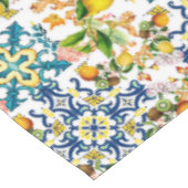 マジョリカ、シチリアのタイル、レモンの柑橘類   テーブルクロス (アングル)