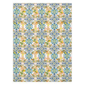 マジョリカ、シチリアのタイル、レモンの柑橘類   テーブルクロス (正面)