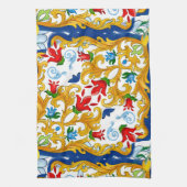 マジョリカ、シチリアスタイル、レモンのエプロン キッチンタオル (縦)