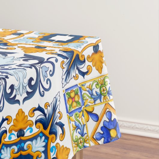 マジョリカ，レモン，シチリアのタイル   テーブルクロス (インサイチュ)