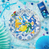 マジョリカ、レモン、シチリアのタイル、 ペーパープレート (パーティー)