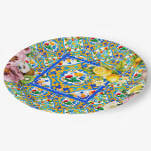 マジョリカ、レモン、シチリアのタイル、 ペーパープレート (アングル)