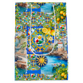 マジョリカ、レモン、シチリアのタイル、 ミディアムペーパーバッグ (裏面)