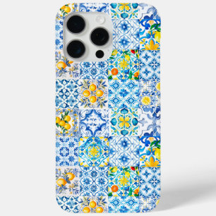 マジョリカ、レモン、シチリアのタイル、 iPhone 15 PRO MAXケース