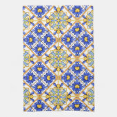 マジョリ地中海のカ、タイル キッチンタオル (縦)