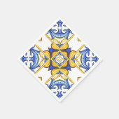 マジョリ地中海のカ、タイル スタンダードカクテルナプキン (角)