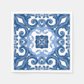 マジョリ地中海のカ、タイル スタンダードカクテルナプキン (正面)