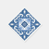 マジョリ地中海のカ、タイル スタンダードカクテルナプキン (角)