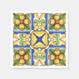マジョリ地中海のカ、タイル スタンダードカクテルナプキン