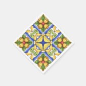 マジョリ地中海のカ、タイル スタンダードカクテルナプキン (角)