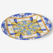 マジョリ地中海のカ、タイル ペーパープレート (アングル)