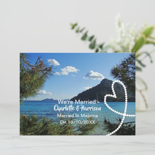 マジョルカでの結婚披露結婚したパーティー後の披露宴 招待状 (スタンド正面)