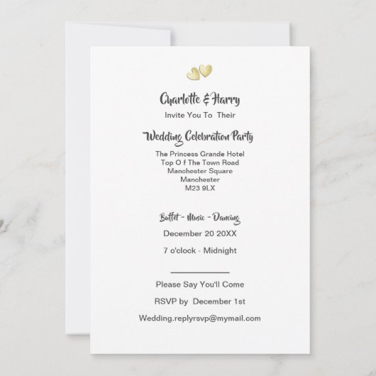 マジョルカでの結婚披露結婚したパーティー後の披露宴 招待状 (裏面)