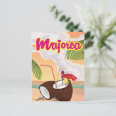 マジョルカ・ヴィンテージ旅行ポスター。 ポストカード (スタンド正面)