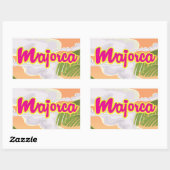 マジョルカ・ヴィンテージ旅行ポスター。 長方形シール (シート)