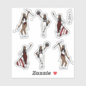 マジョレット/ダンサー/応援/フラッグブルゴーニュ シール (シート)