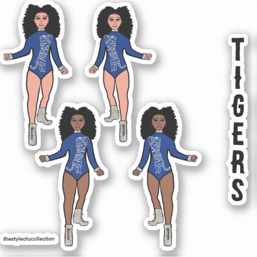 マジョレット/ Dancer Stickers Blue Silver Tiger 2 シール (正面)