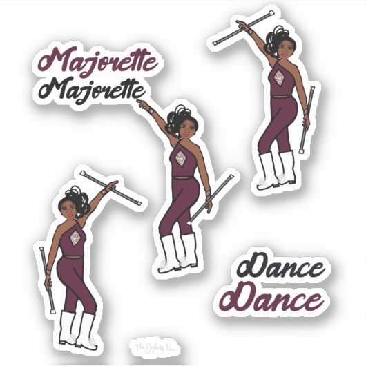 マジョレット/ Dancer Stickers Mahogany 3 シール (正面)