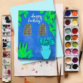 マジョレールガーデン 青 La Jardin お誕生日おめでとう ポストカード