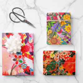 マジョンエグレッツ、春セットとペイズリー ラッピングペーパーシート