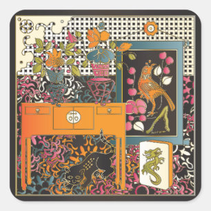 マジョンオレンジテーブル スクエアシール