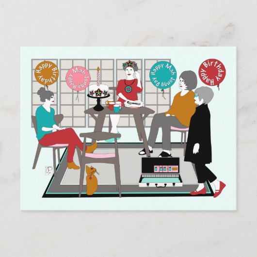 マジョンキャット誕生日 ポストカード (正面)