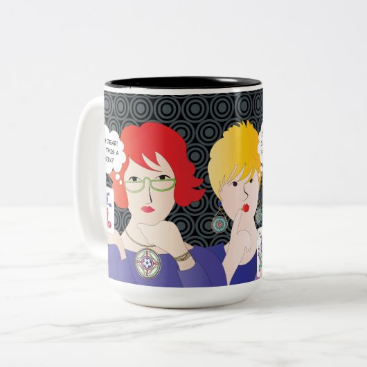 マジョングことわざオ親愛マグ ツートーンマグカップ (正面左)