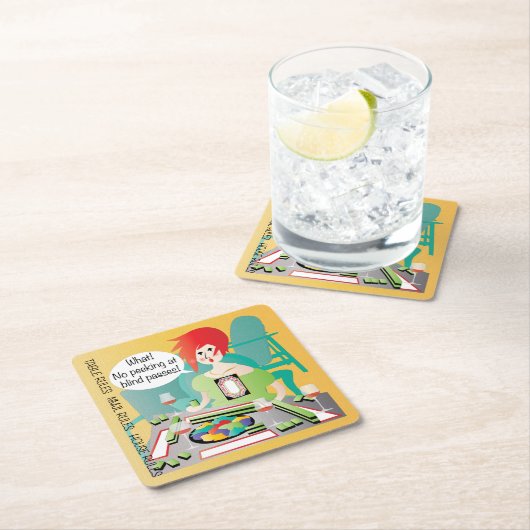 マジョングことわざピークパス スクエアペーパーコースター (インサイチュ)