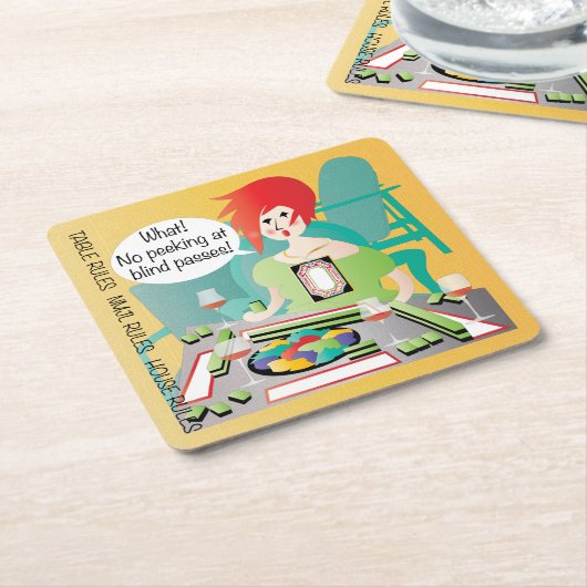 マジョングことわざピークパス スクエアペーパーコースター (アングル)