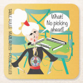 マジョングことわざ先読み スクエアペーパーコースター (正面)