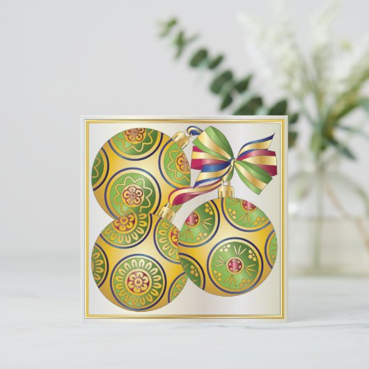 マジョングクリスマスオーナメント招待状/カード 招待状 (スタンド正面)