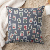 マジョングタイルデザインオン濃い青 クッション (ブランケット)