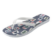 マジョングタイルデザインオン濃い青 ビーチサンダル (アングル)