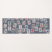 マジョングタイルデザインオン濃い青 ヨガマット (裏面(横))