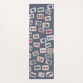 マジョングタイルデザインオン濃い青 ヨガマット (裏面)