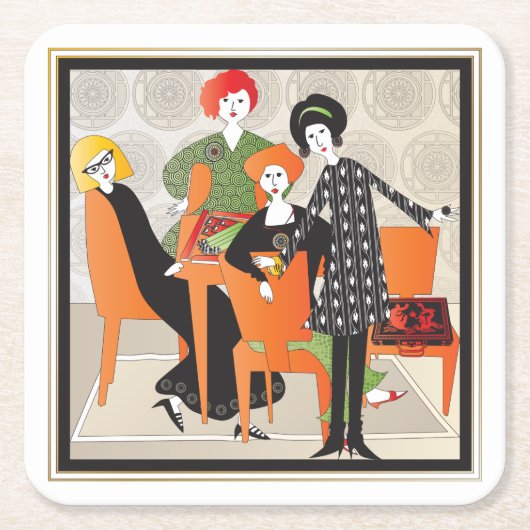 マジョンゲームコースター スクエアペーパーコースター (正面)